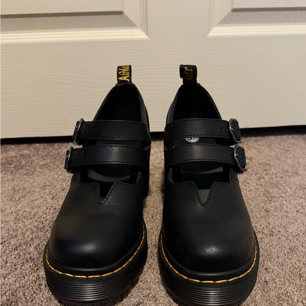 Dr Martens EVIEE SENDAL LEATHER HEELED SHOES - Picture 11 of 13